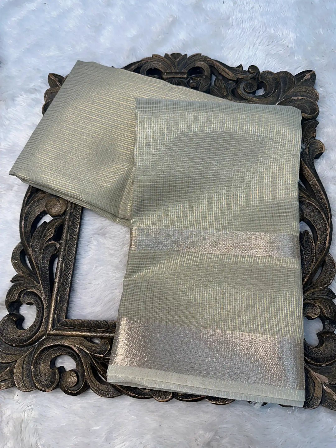 Contemporary Weave Kora Tissue Silk Banarasi Saree