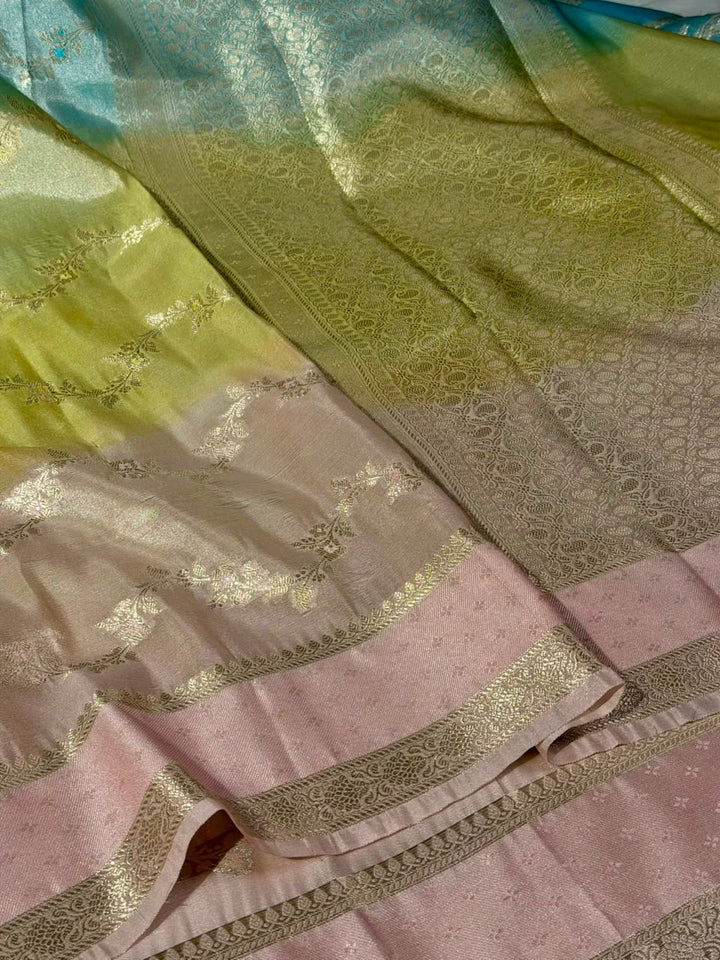 Pastel Ombré Extremely Soft Tissue Banarasi Saree