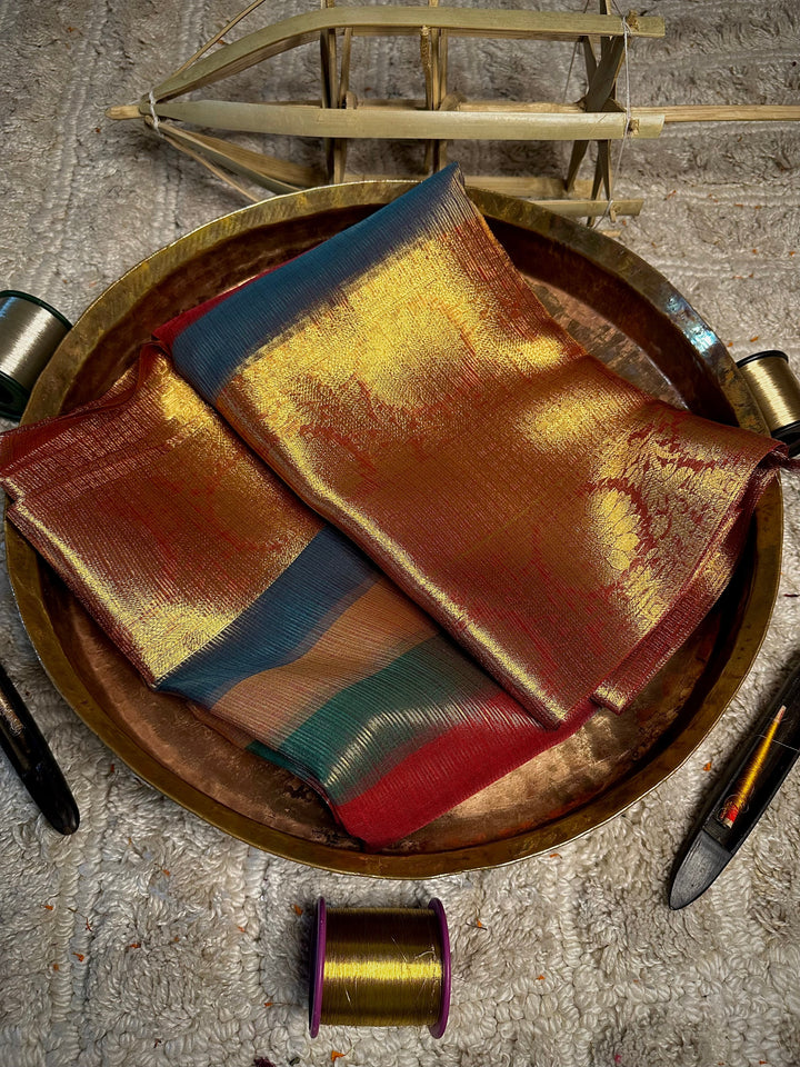 Multicoloured Kota Tissue Checks Weave Saree