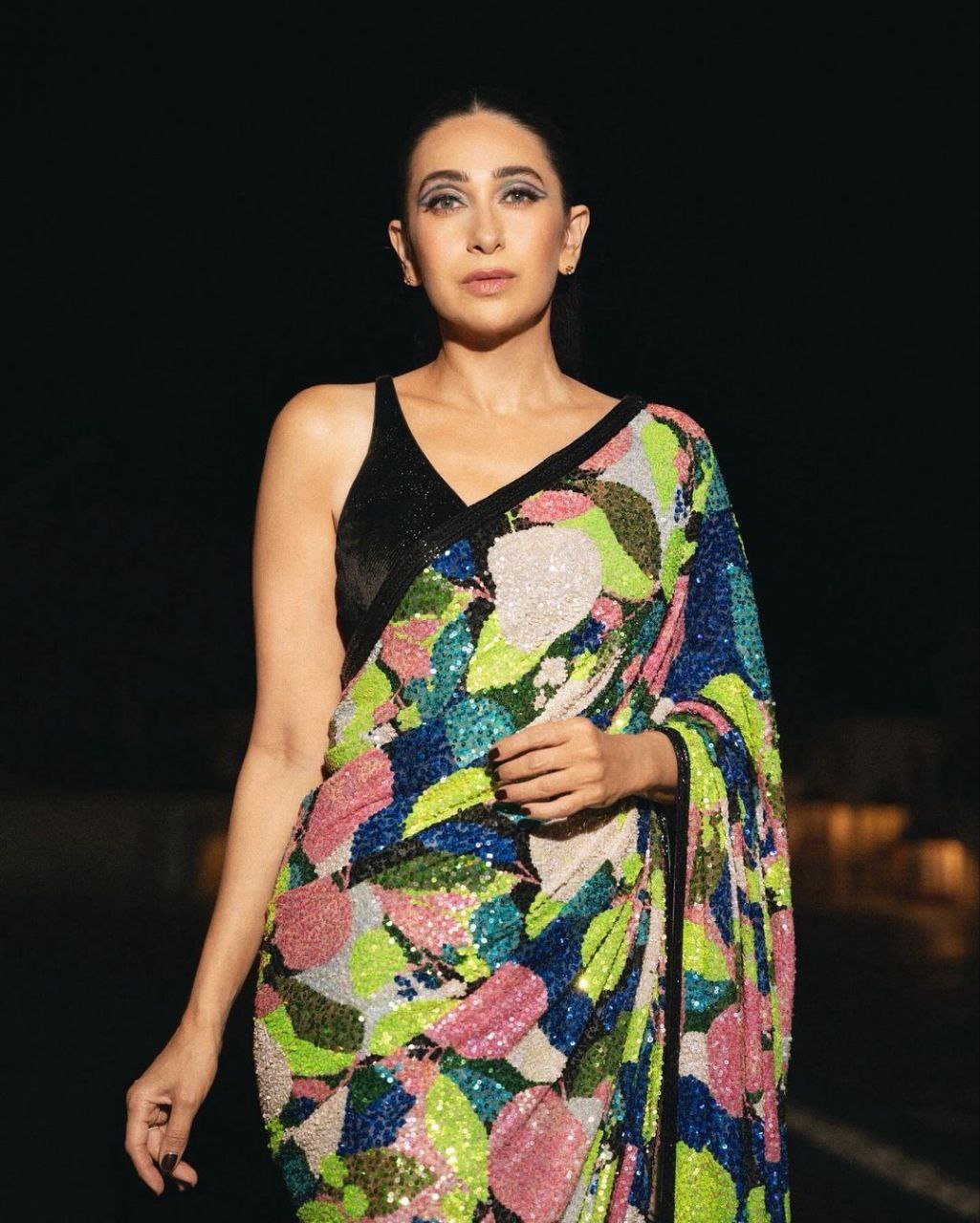 Karishma Kapoor Inspired Multicolour Designer Saree