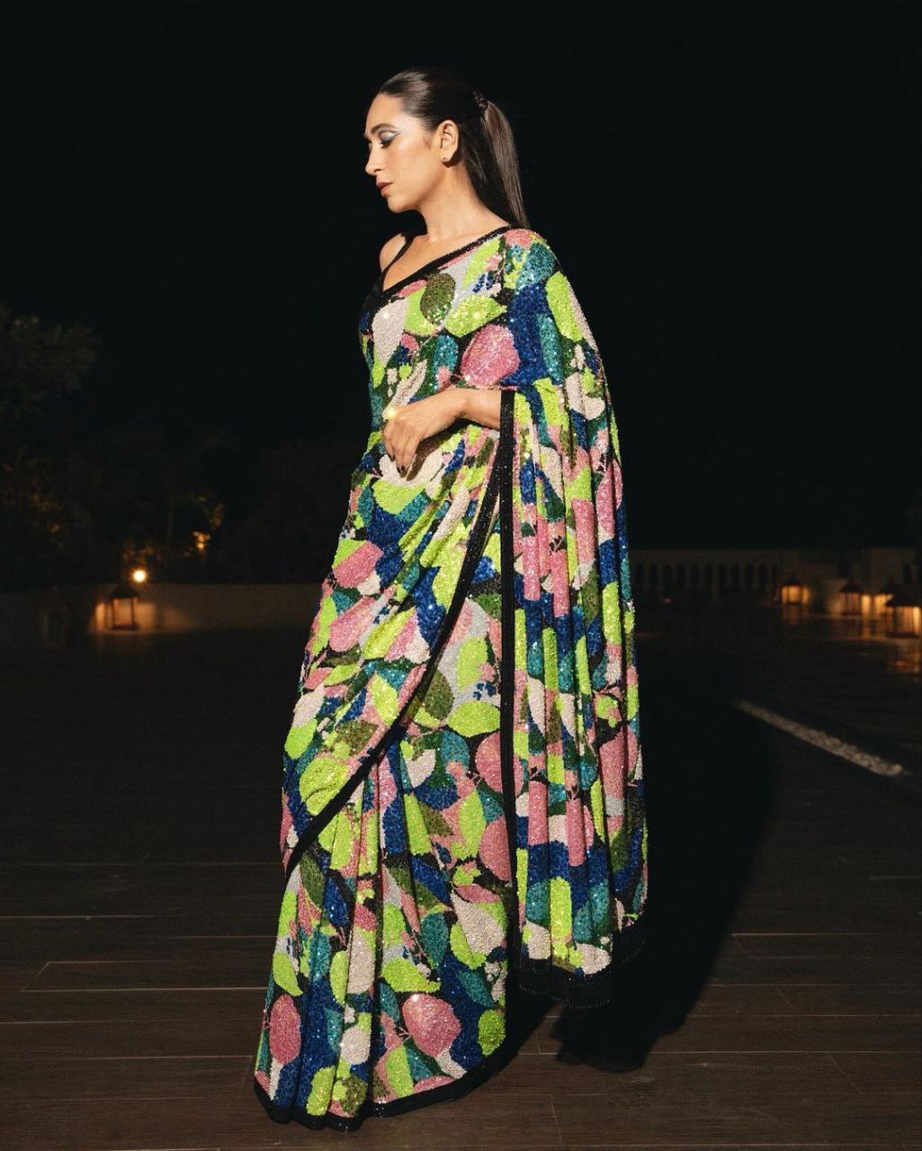 Karishma Kapoor Inspired Multicolour Designer Saree