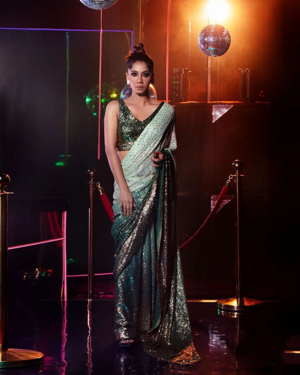 MultiGreen Colour Shade Designer Bollywood Saree