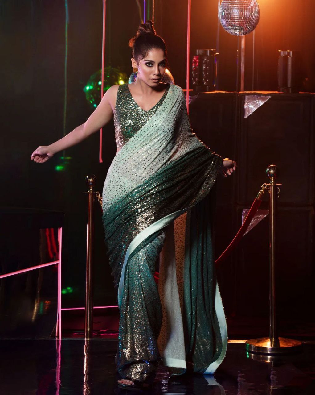 MultiGreen Colour Shade Designer Bollywood Saree