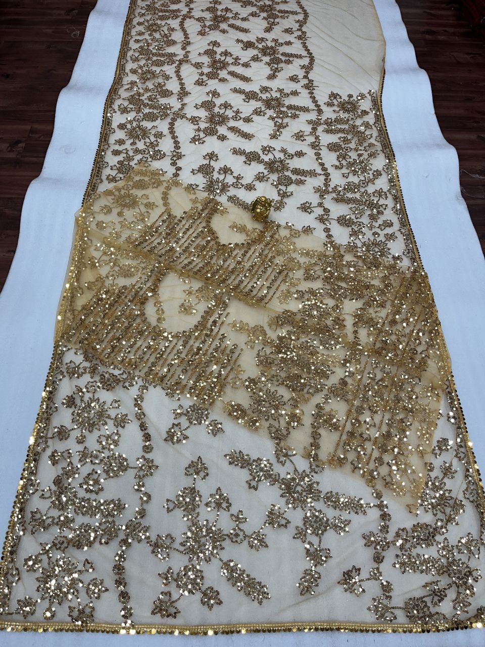 Beautiful Golden Colour Designer Saree