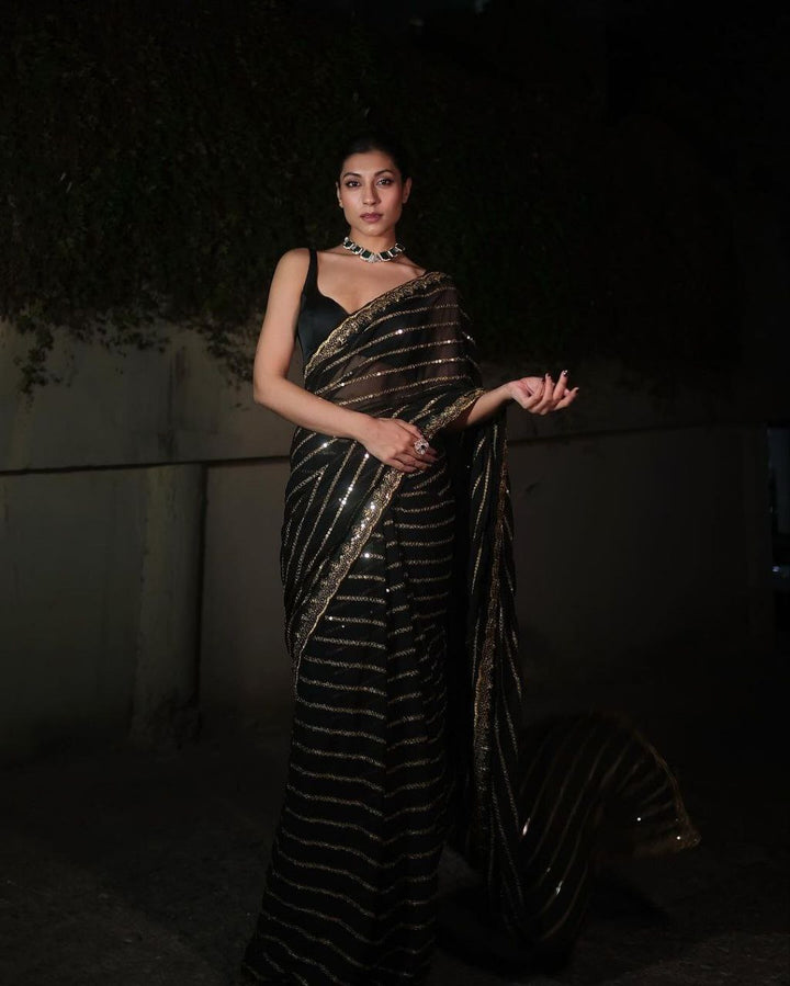 Black Designer Sari