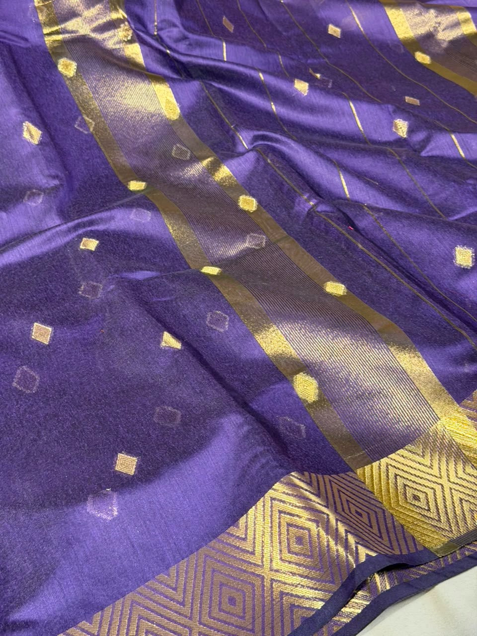 dark Purple Buti Weave Softsilk Banarasi Saree