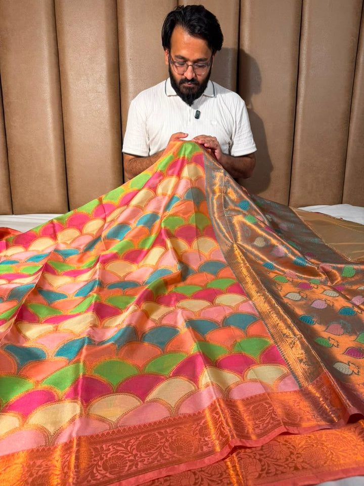 Multicoloured Rangkat Softsilk Banarasi Saree