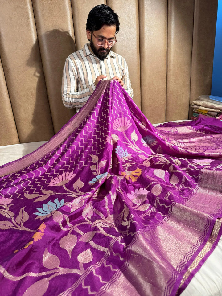 Premium banarasi warm silk saree with exclusive heritage design pattern and rich pallu