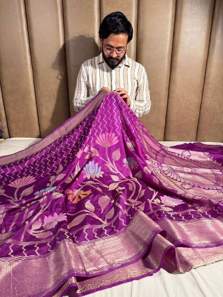 Premium banarasi warm silk saree with exclusive heritage design pattern and rich pallu
