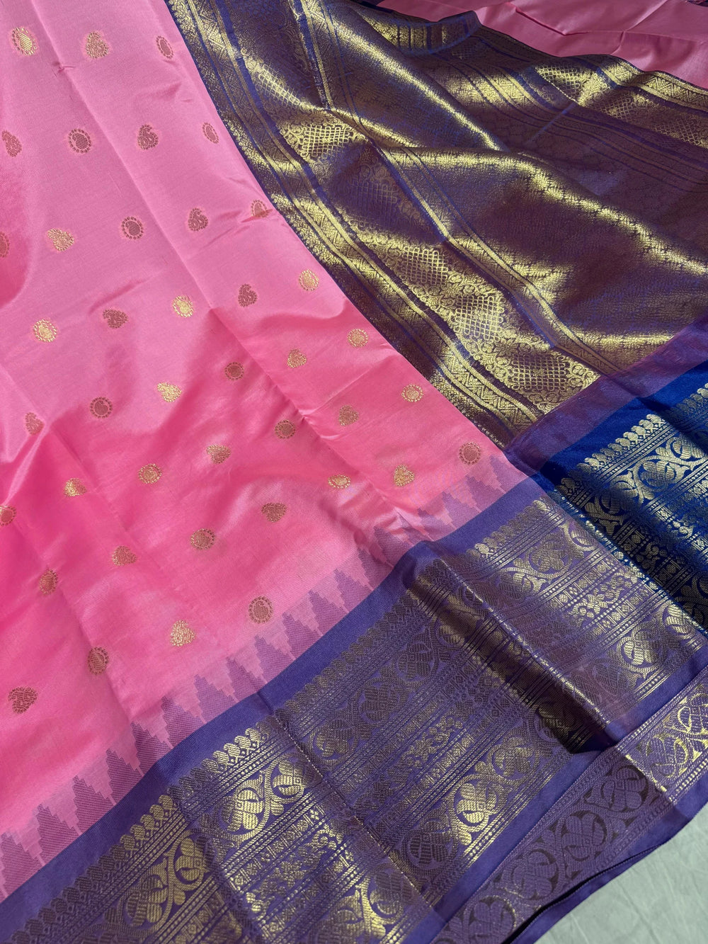 premium dharmavarm pattu silk saree with contrast rich pallu and blouse 