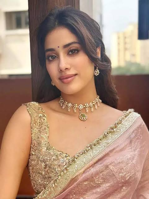 Janhvi Kapoor inspired tissue silk saree with handwork zardosi blouse