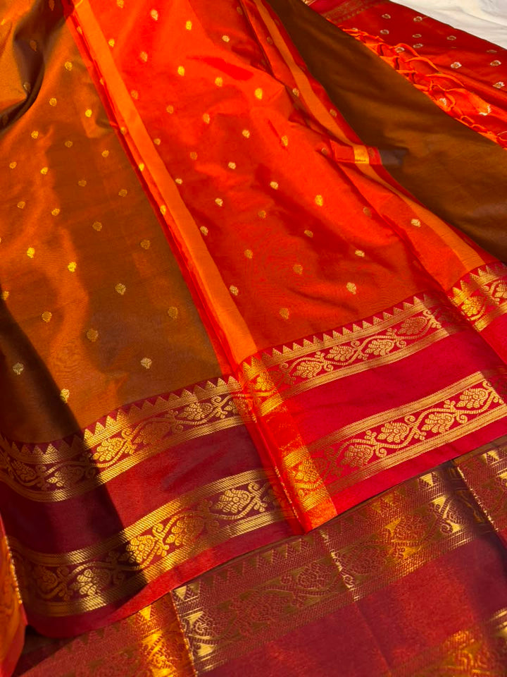 Rusted Coffee Traditional Banarasi Silk Saree