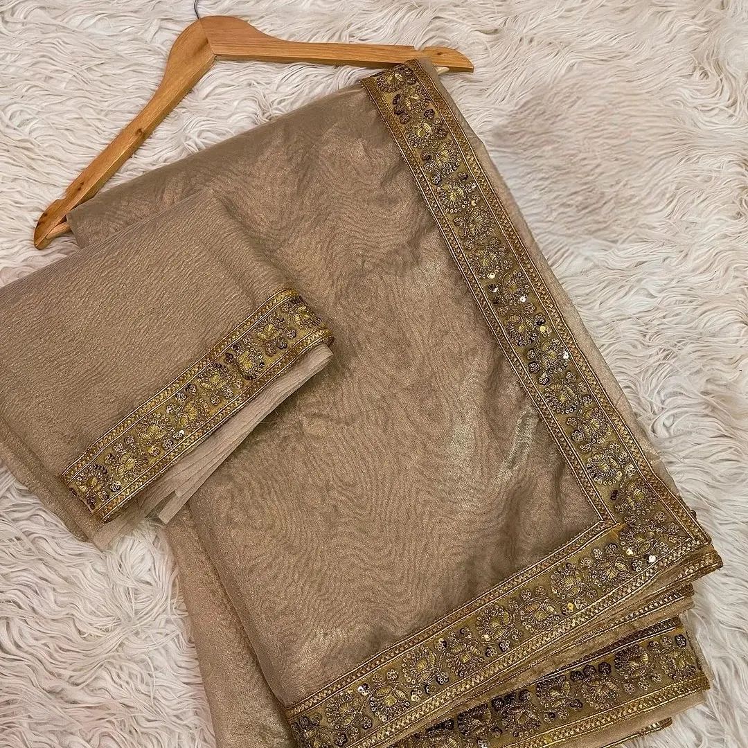 Premium jahnvi Kapoor Inspired Tissue silk saree