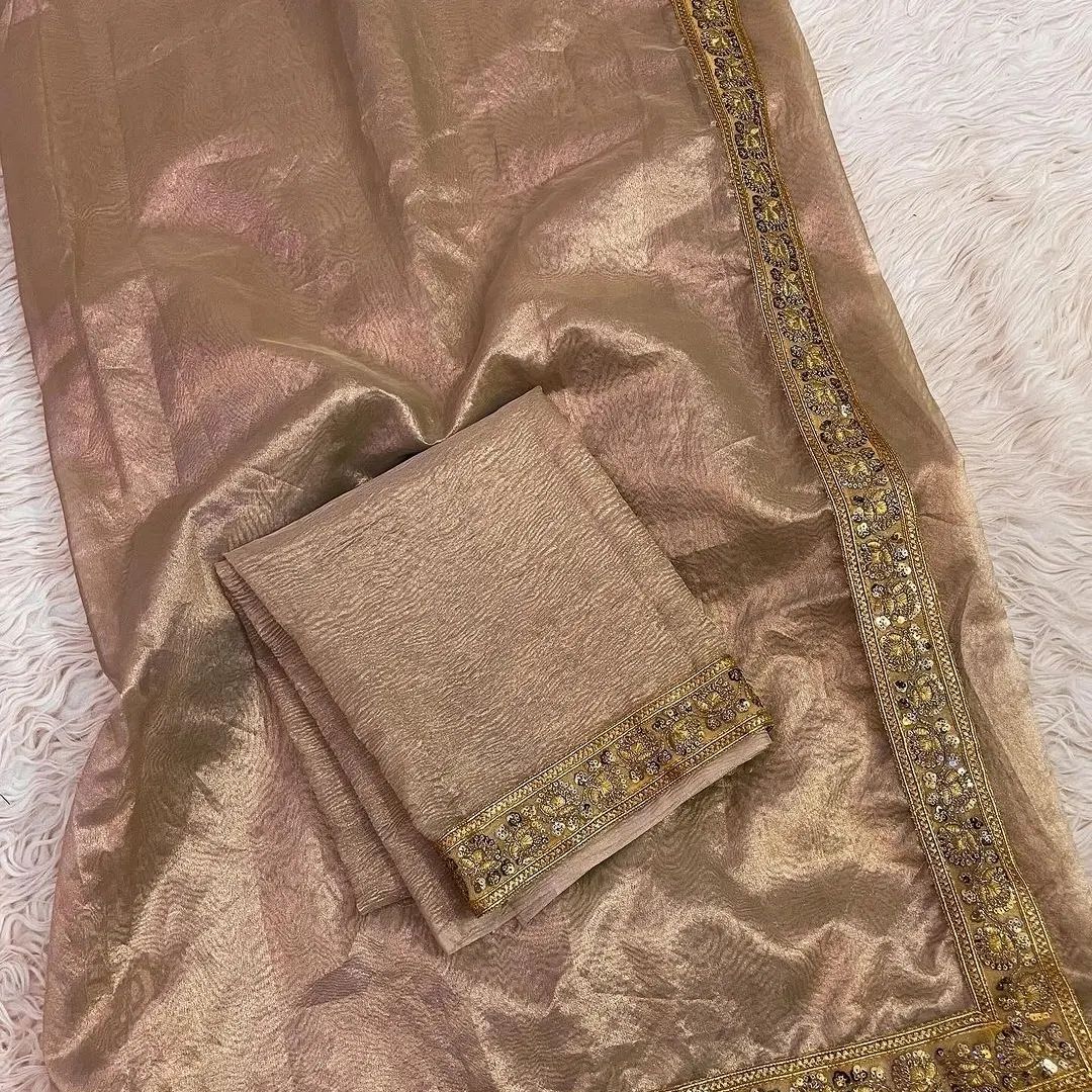 Premium jahnvi Kapoor Inspired Tissue silk saree