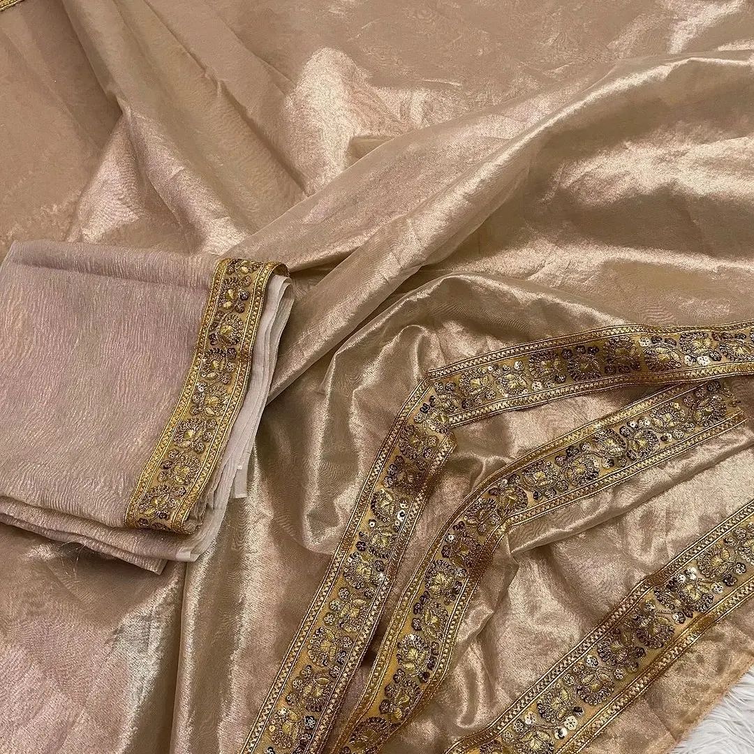 Premium jahnvi Kapoor Inspired Tissue silk saree