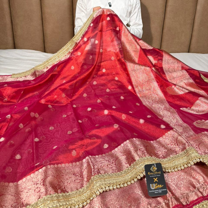 Eccentric Shade Kora Tissue Silk Designer Banarasi Saree