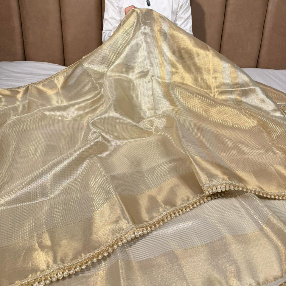 Water Zari brocade Weave Kanjivaram Tissue Saree