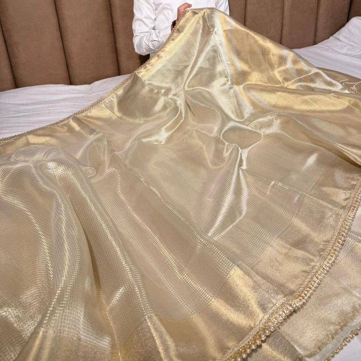 Water Zari brocade Weave Kanjivaram Tissue Saree