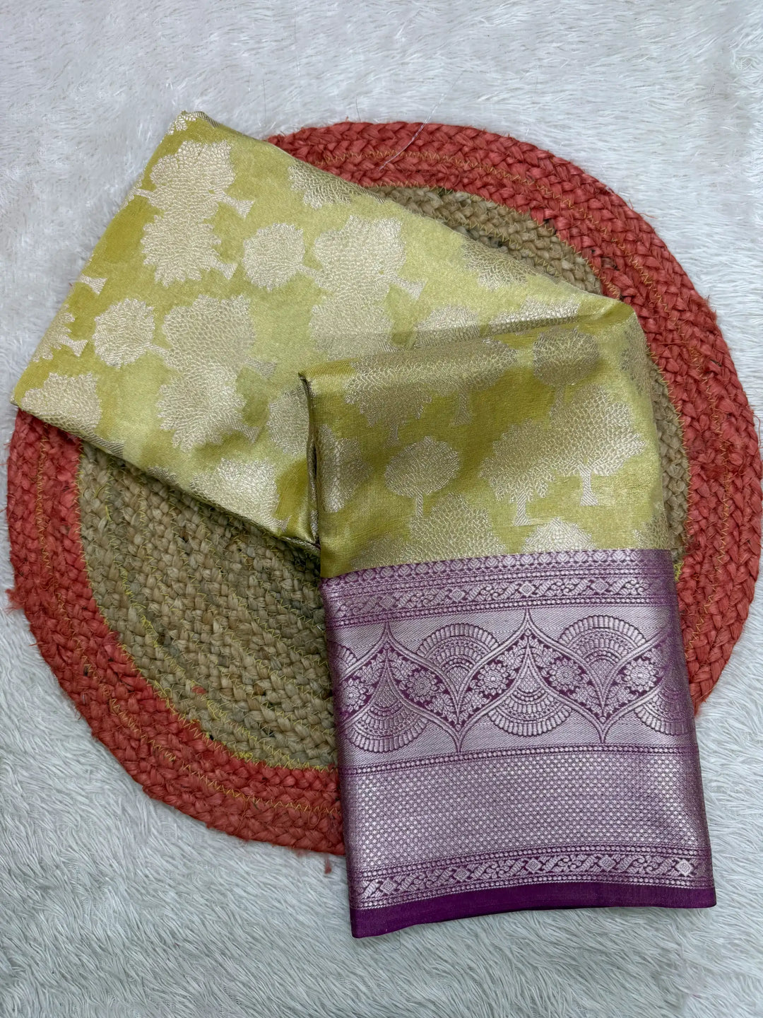 Contemporary Weave Kora Tissue Silk Banarasi Saree