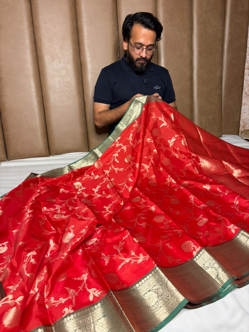 Premium Banarasi Soft Silk Saree With Rich Zari Pallu And Blouse