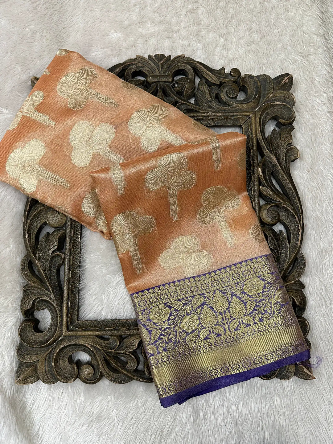 Contemporary Weave Kora Tissue Silk Banarasi Saree